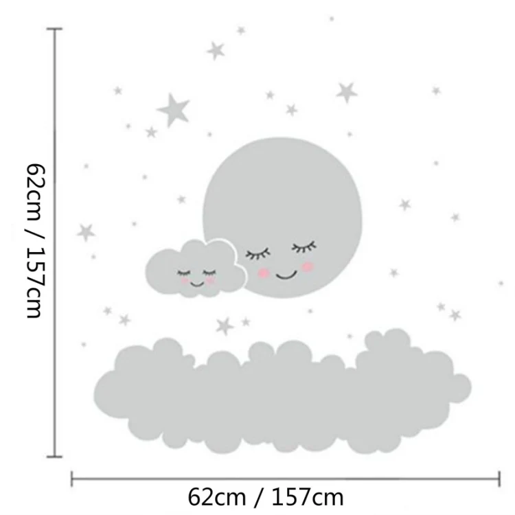 Cloud Star Moon Children Room Decoration Wall Sticker, Size:157cm x 157cm - Image 6