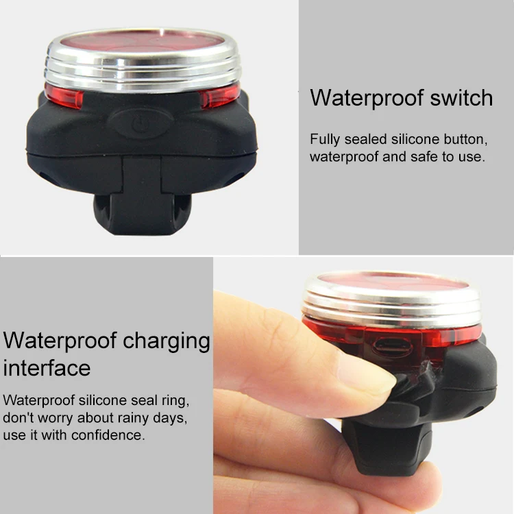 COB Lamp Bead 160LM USB Charging Four-speed Waterproof Bicycle Headlight / Taillight Set, Red Light 650MA - Image 5