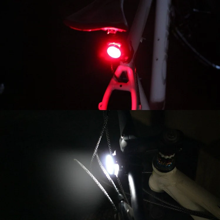 COB Lamp Bead 160LM USB Charging Four-speed Waterproof Bicycle Headlight / Taillight Set,  Red + White Light 650MA - Image 10