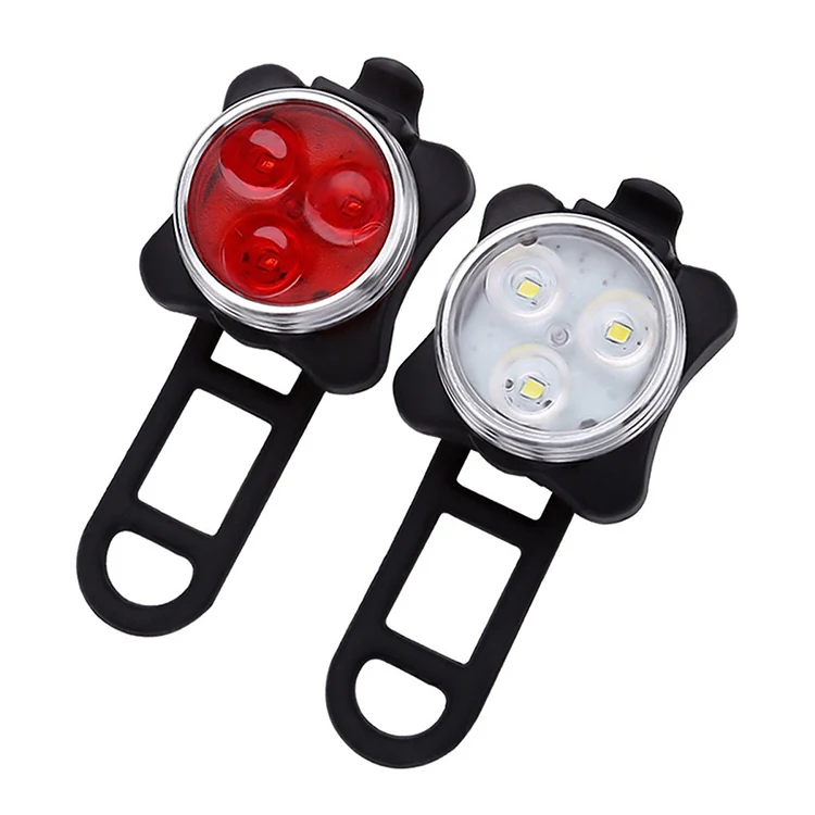 COB Lamp Bead 160LM USB Charging Four-speed Waterproof Bicycle Headlight / Taillight Set,  Red + White Light 650MA - Image 2