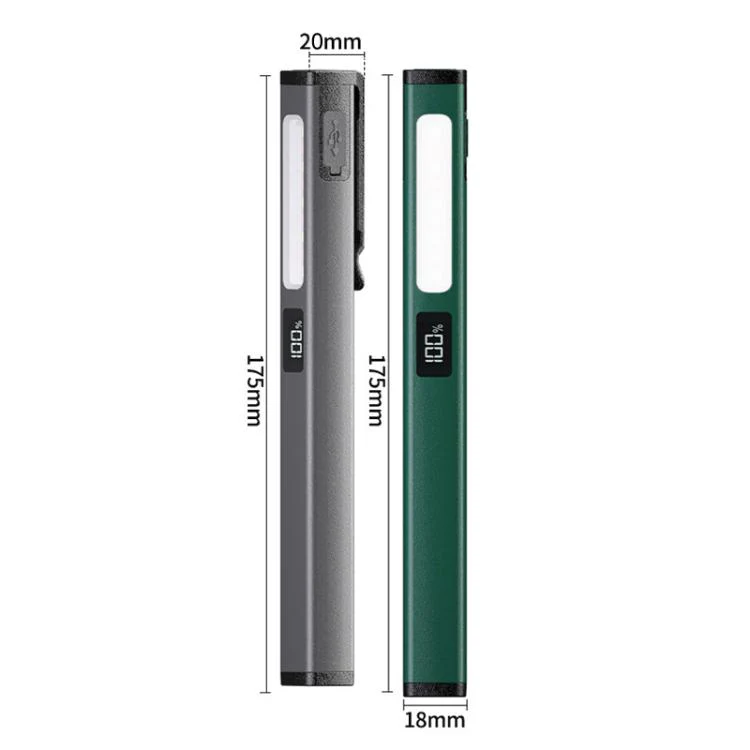 COB Pen Clip Light USB Rechargeable Auto Repair Work Light Strong Magnetic Adhesion Flashlight(Dark Green) - Image 11