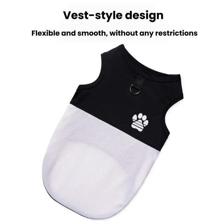 Color Block Dog Vest With Paw Print, Breathable Mesh Pet Harness Vest With Leash Attachment, Size: 2XL(Pink) - Image 5