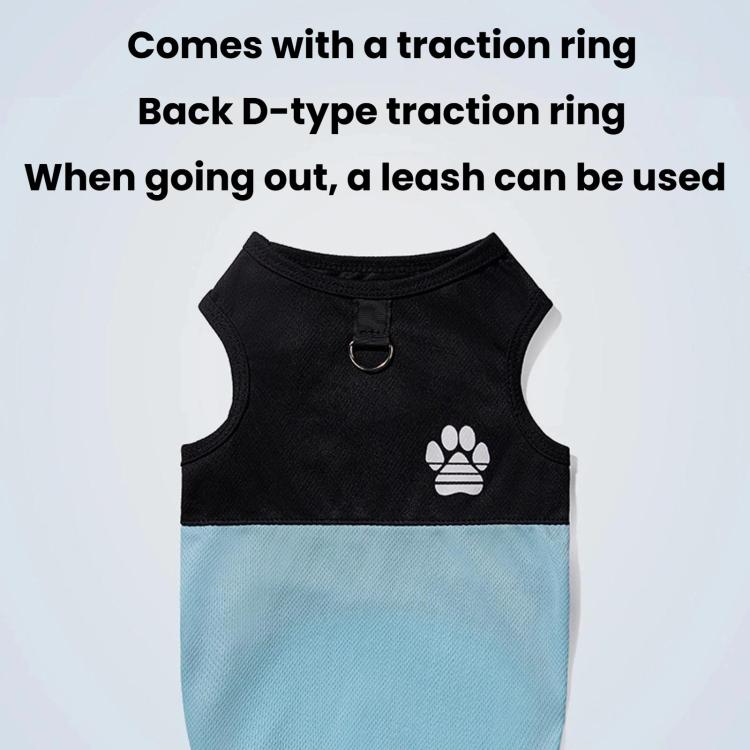 Color Block Dog Vest With Paw Print, Breathable Mesh Pet Harness Vest With Leash Attachment, Size: L(Green) - Image 4