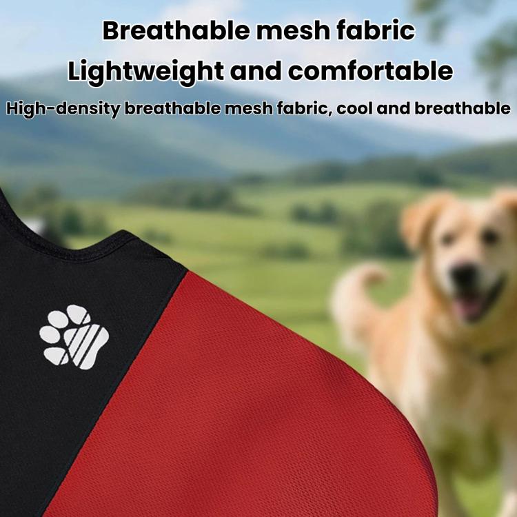 Color Block Dog Vest With Paw Print, Breathable Mesh Pet Harness Vest With Leash Attachment, Size: S(Green) - Image 3