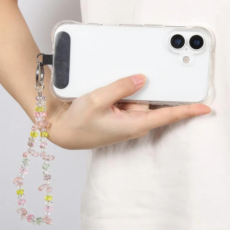 Colorful Transparent Crystal Beaded Phone Charm Strap(Purple) - Image 7