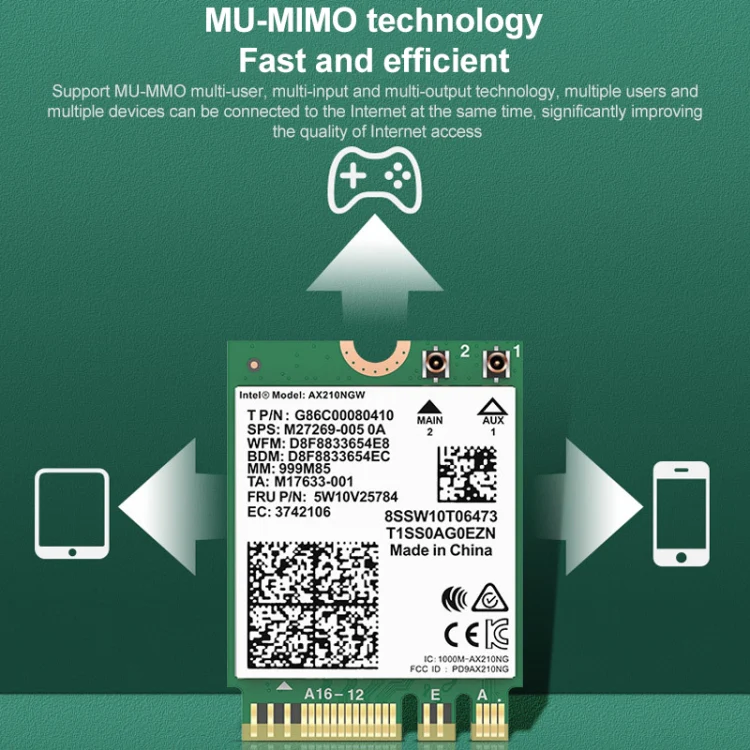 COMFAST AX210 vPro-M 5374Mbps Bluetooth 5.2 Tri-band Wireless Network Card - Image 6