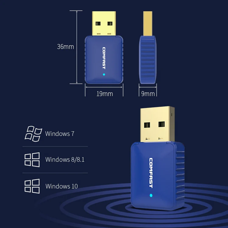 COMFAST CF-726B 650Mbps Dual-band Bluetooth Wifi USB Network Adapter Receiver - Image 5