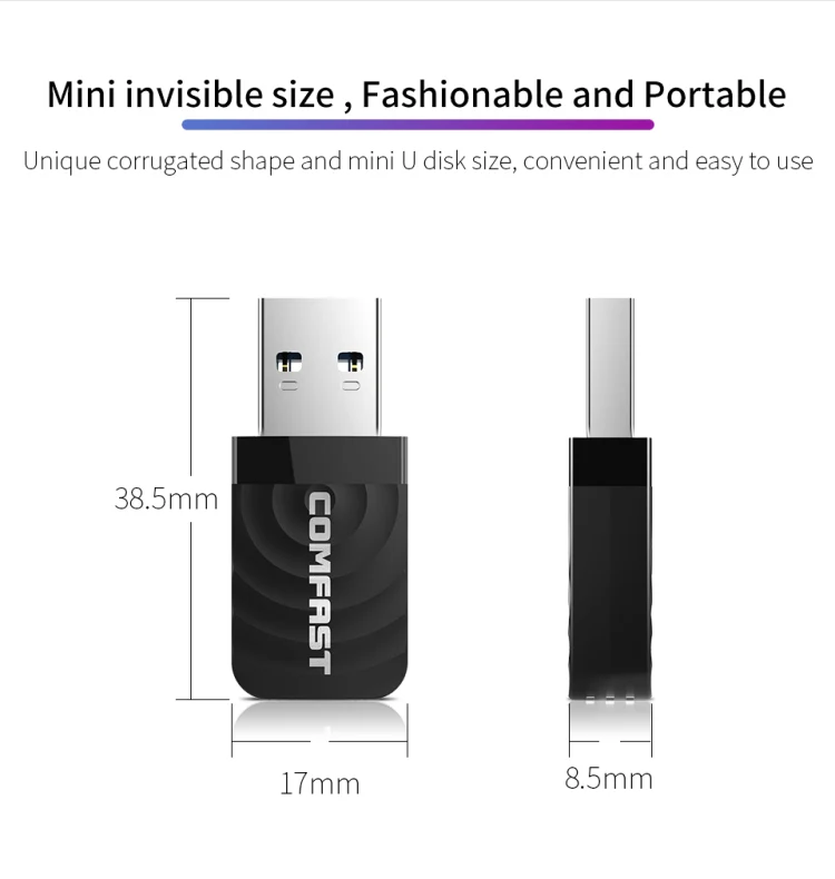 COMFAST CF-812AC 1300 Mbps Dual Band Mini USB WiFi Adapter - Image 14