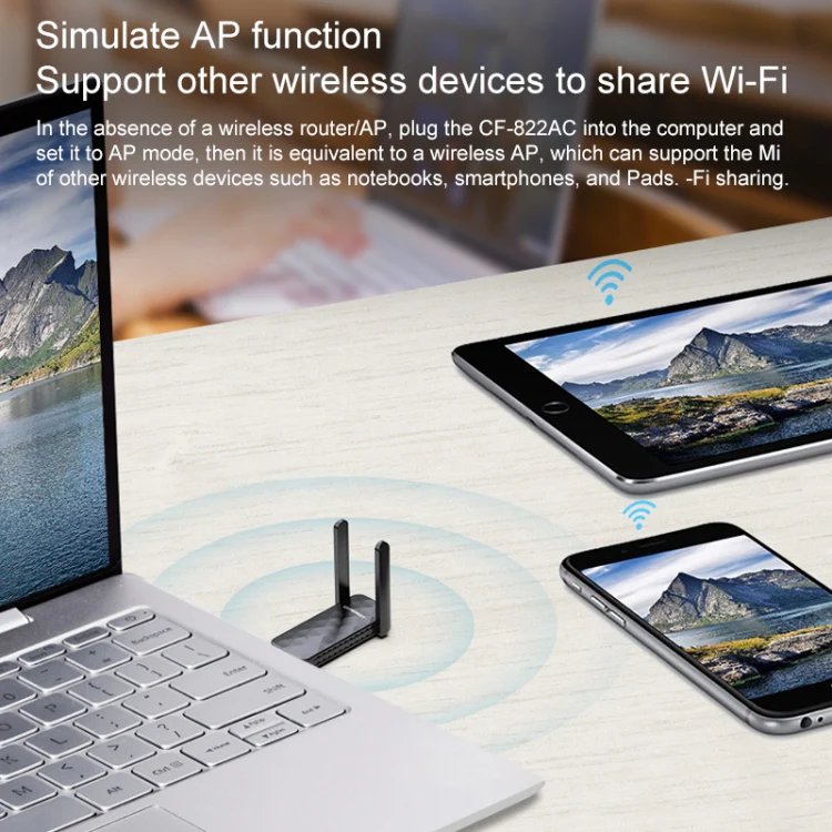 COMFAST CF-822AC 600Mbps 5G Dual-band Wifi USB Network Adapter Receiver - Image 7