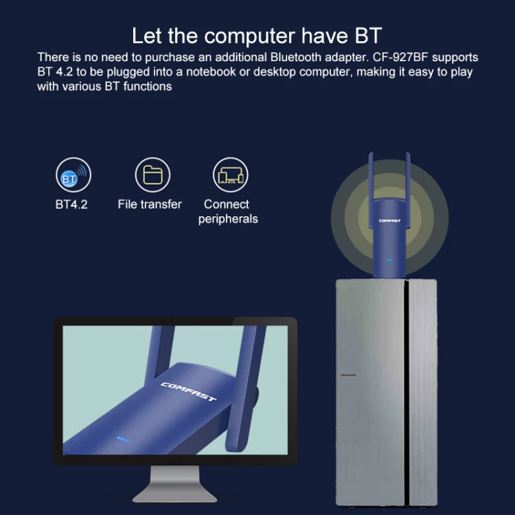 COMFAST CF-927B 1300Mbps Dual-band Bluetooth Wifi USB Network Adapter - Image 6