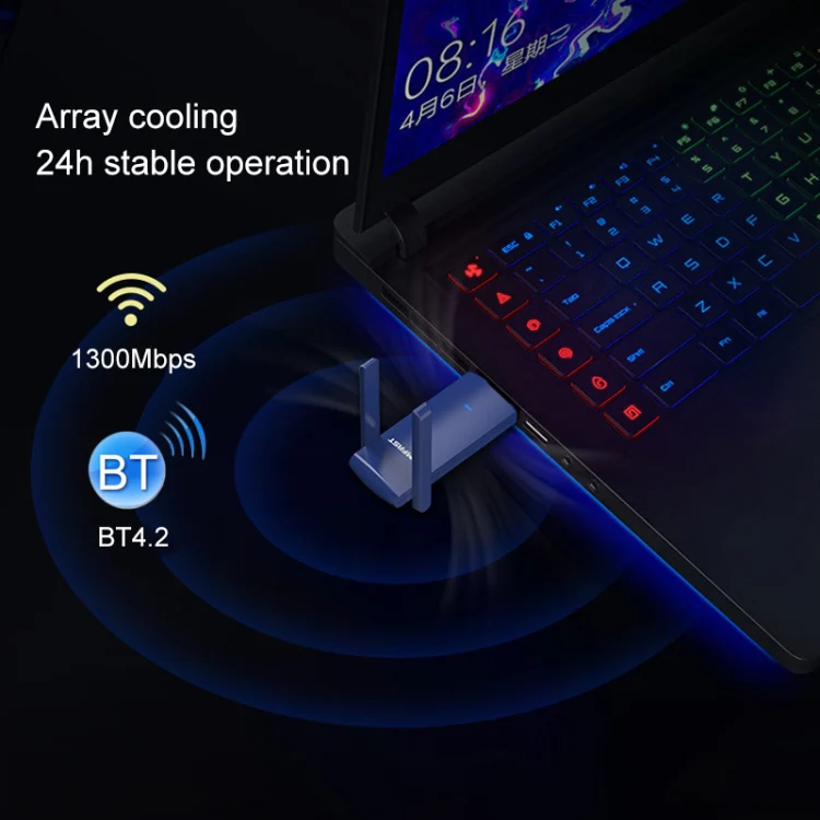 COMFAST CF-927B 1300Mbps Dual-band Bluetooth Wifi USB Network Adapter - Image 7