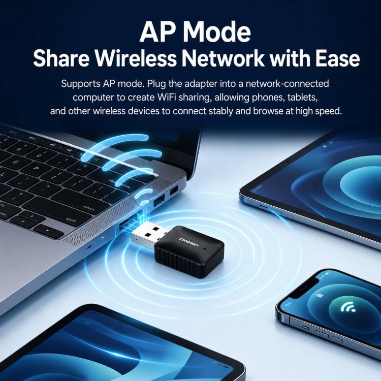 COMFAST CF-943AX V2 AX900 WiFi 6 Bluetooth 5.4 USB Adapter Dual-Band Wireless Network Card(Black) - Image 6