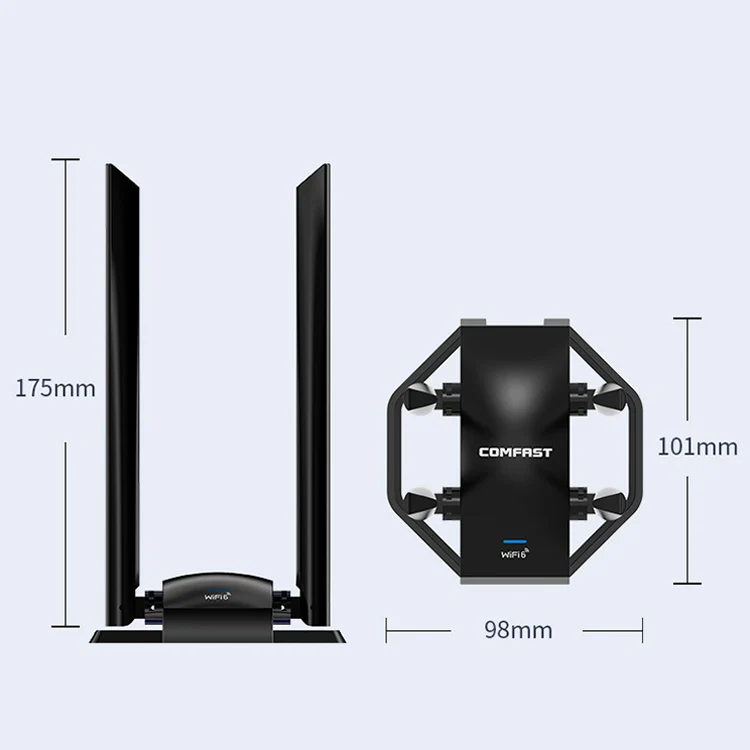 COMFAST CF-966AX Free-drive Dual Band 1800Mbps USB3.0 High Power Wireless WiFi 6 Adapter - Image 2