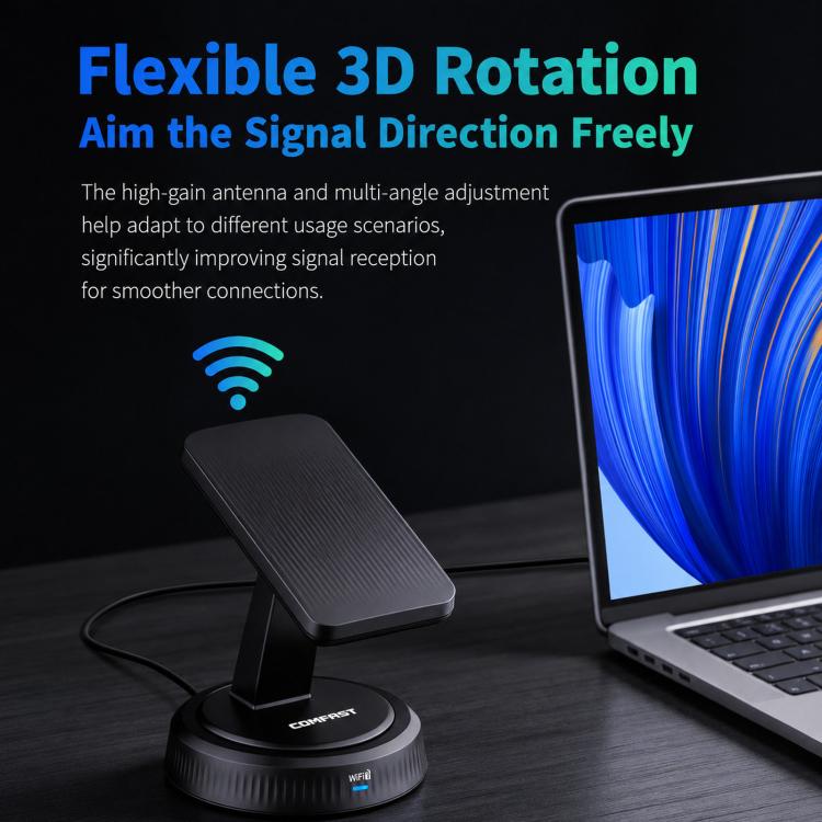 COMFAST CF-986BE PRO BE6500 WiFi 7 USB Adapter Tri-Band 6452Mbps Wireless Network Card - Image 9
