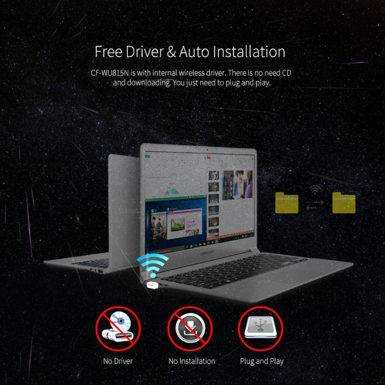 COMFAST CF-WU815N 150Mbps Mini Wireless USB 2.0 Free Driver WiFi Adapter External Network Card - Image 9