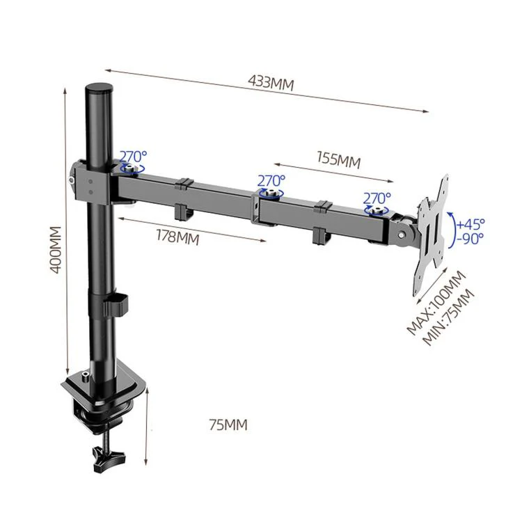 Computer Monitor Single-Arm Rotating Lifting Stand(ZX-MT011N) - Image 3