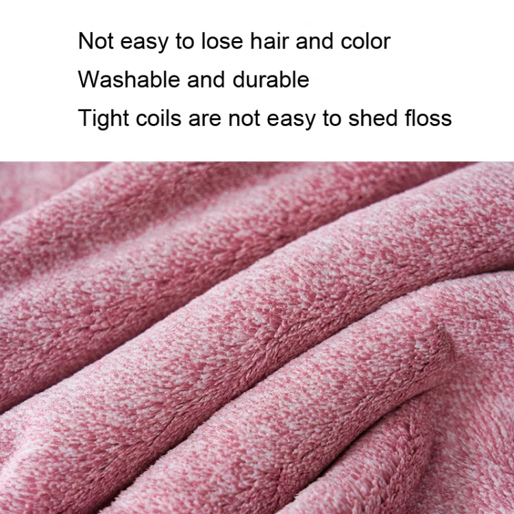 Coral Velvet Quick Dry Absorbent Hair Dryer Hat Plus Thicken Shower Cap Hotel Household Wrap Head Towel(Pink) - Image 5