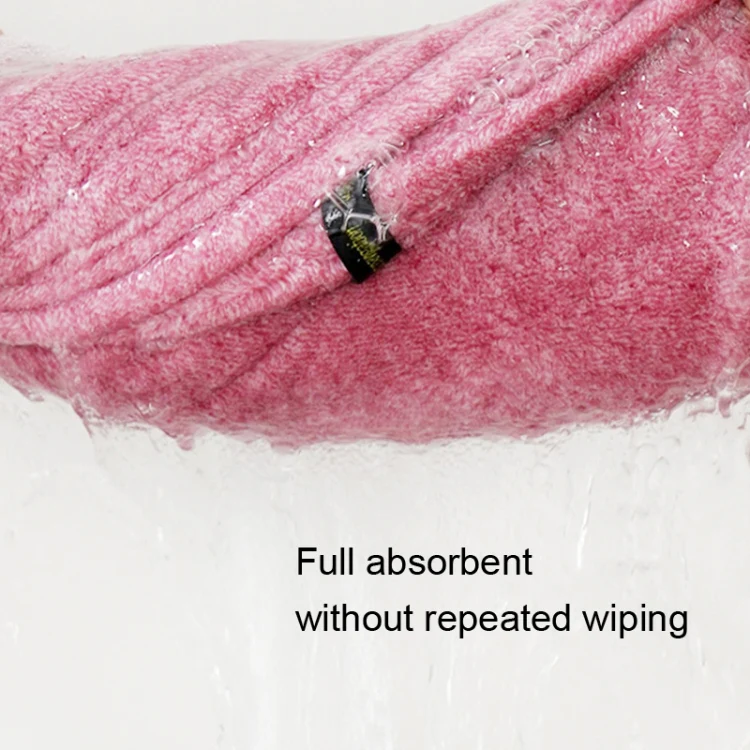 Coral Velvet Quick Dry Absorbent Hair Dryer Hat Plus Thicken Shower Cap Hotel Household Wrap Head Towel(Pink) - Image 9