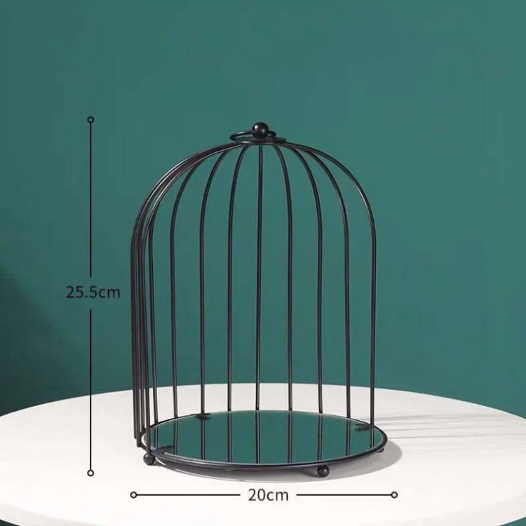 Cosmetic Storage Rack Bird Cage Desktop Shelf Dresser Skin Care Finishing Rack, Size:Small, Color:Black - Image 3