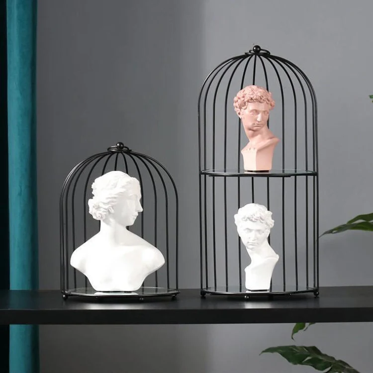 Cosmetic Storage Rack Bird Cage Desktop Shelf Dresser Skin Care Finishing Rack, Size:Small, Color:Black - Image 5