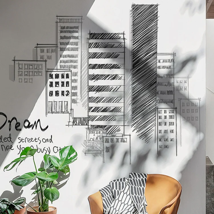 Creative City Building Wall Sticker Bedroom Living Room Sofa TV Background Wall Decoration Large Stickers(Buliding) - Image 5