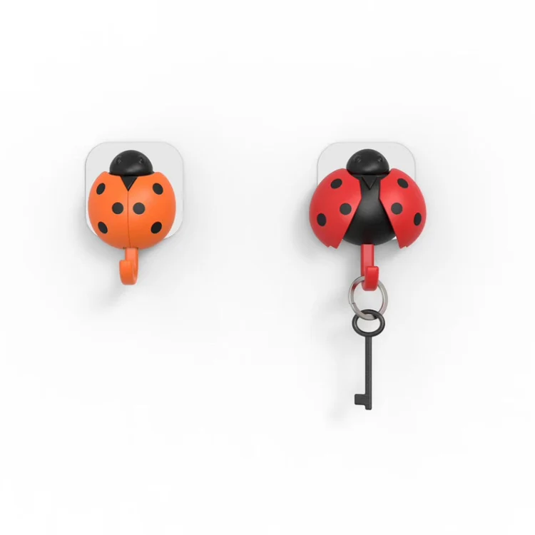 Creative Cute Beetle Key Hook Gravity Sensor Wings Automatically Open Hook(Red) - Image 3