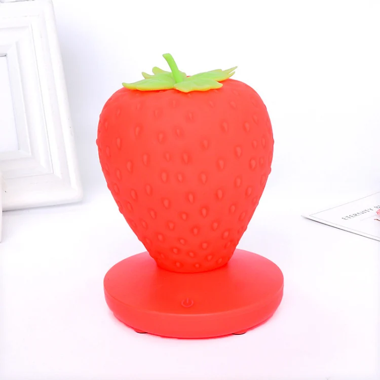 Creative Home LED Silicone Strawberry Night Light USB Rechargeable Bedside Decoration Atmosphere Light(Red) - Image 2