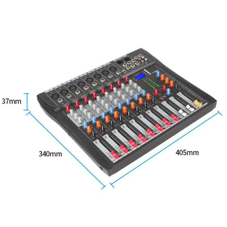CT-8 8-Channel Professional Bluetooth Mixer USB Sound Card, Plug Type:EU Plug(Blue) - Image 12