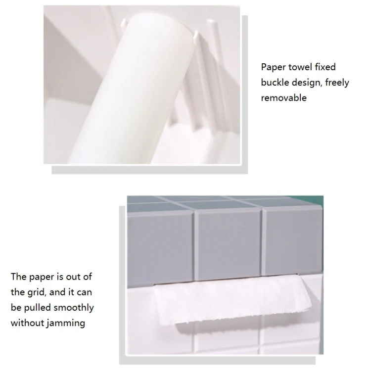 Cube Tissue Box Desktop Storage Box(White+Blue) - Image 7