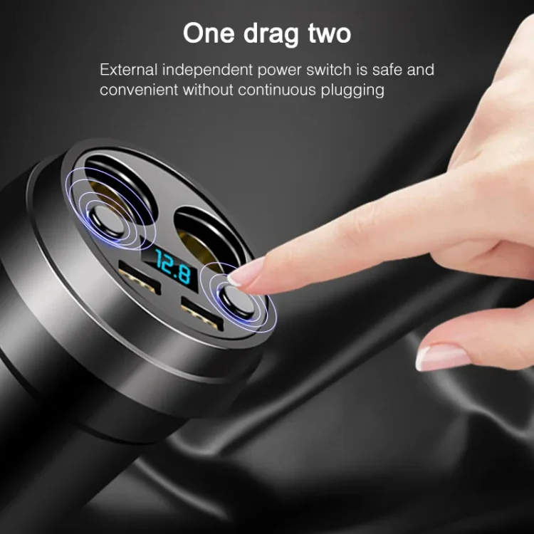Cup Car Charger Dual USB Corded Cigarette Lighter Mobile Phone Charger(Black) - Image 8