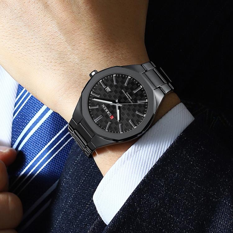 Curren Business Steel Band Calendar Men Quartz Watch(Gold Black) - Image 7