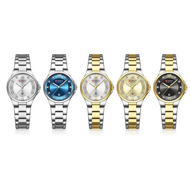 Curren Casual Steel Strap Ladies Calendar Watch(White Case Blue) - Image 2