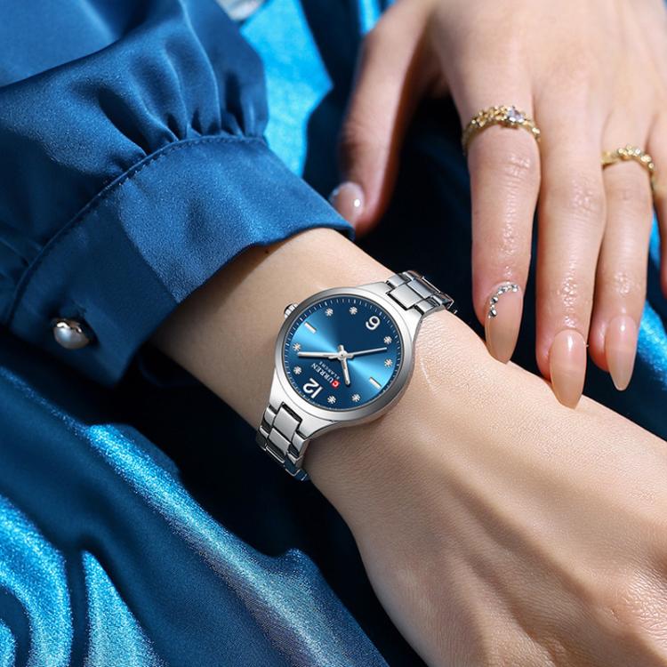 Curren Casual Steel Strap Women Watch(Gold White) - Image 7
