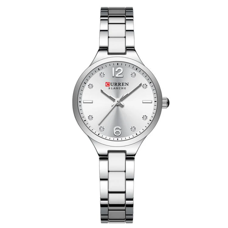 Curren Casual Steel Strap Women Watch(White)