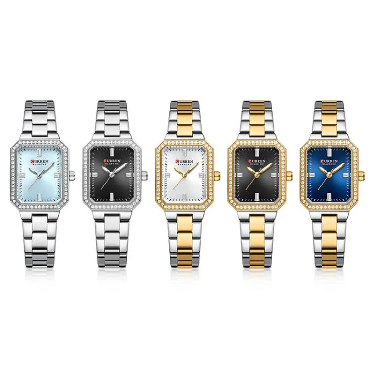 Curren Women Casual Steel Strap Watch(Gold Blue) - Image 2