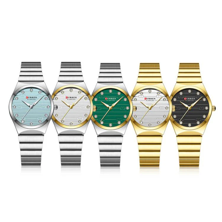 Curren Women Steel Band Business Quartz Watch(White Blue) - Image 2