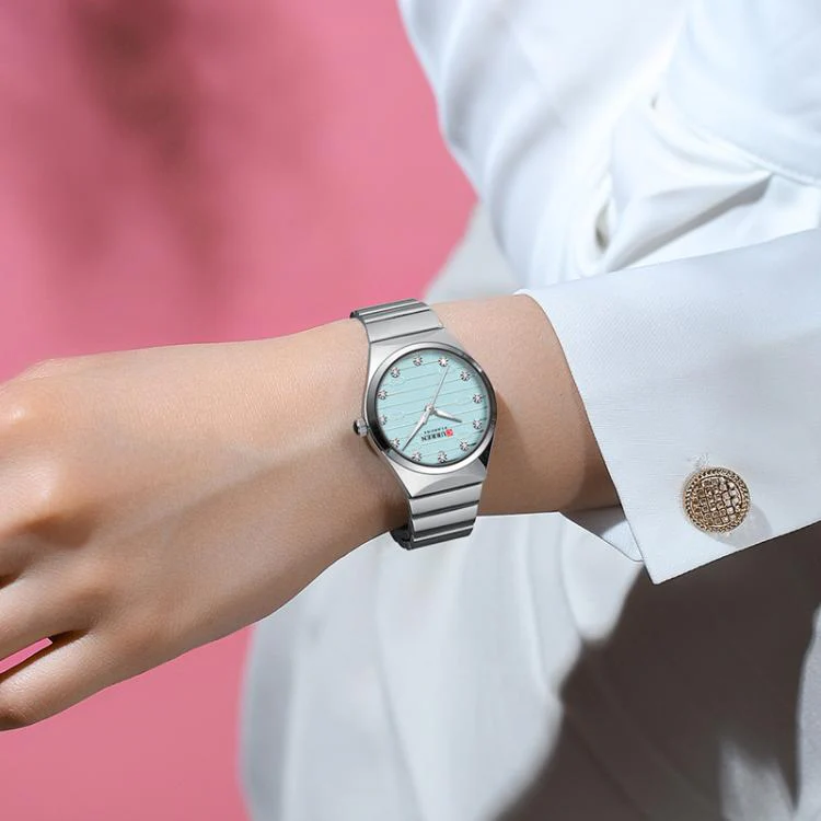 Curren Women Steel Band Business Quartz Watch(White Gold Ring White) - Image 7