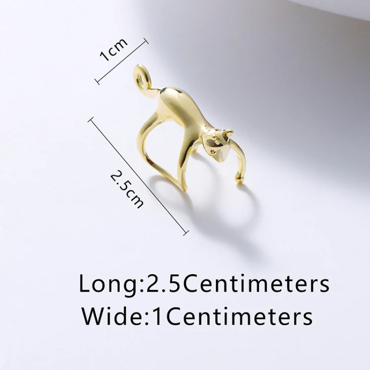 Cute Cats Earrings Ladies No Ear Hole Eared Bone Clip(Silver Model 1) - Image 3