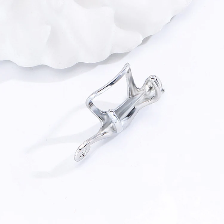 Cute Cats Earrings Ladies No Ear Hole Eared Bone Clip(Silver Model 2) - Image 2
