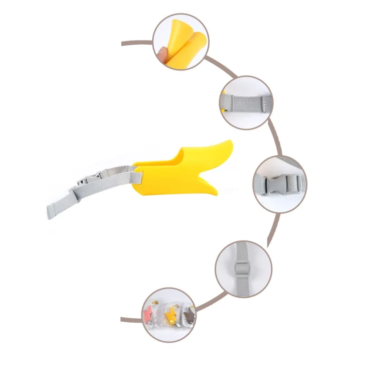 Cute Duck Mouth Shape Silicone Muzzle for Pet Dog, Size: M (Yellow) - Image 7