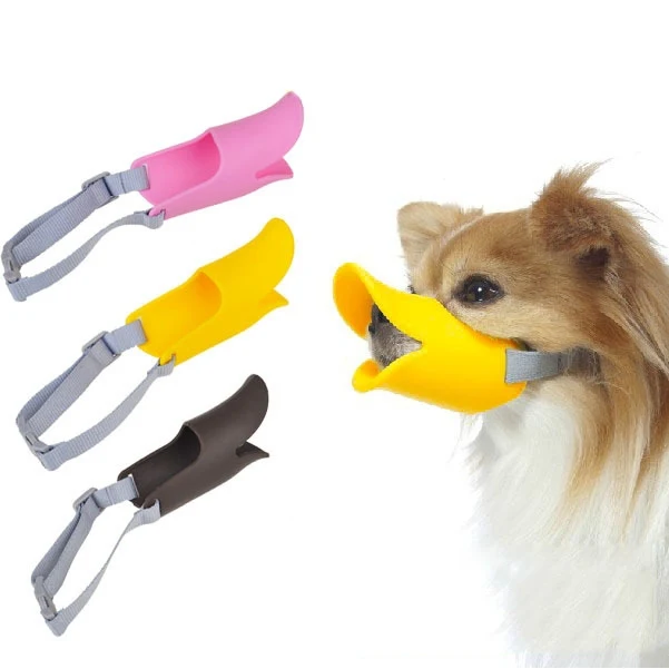 Cute Duck Mouth Shape Silicone Muzzle for Pet Dog, Size: S(Yellow) - Image 8