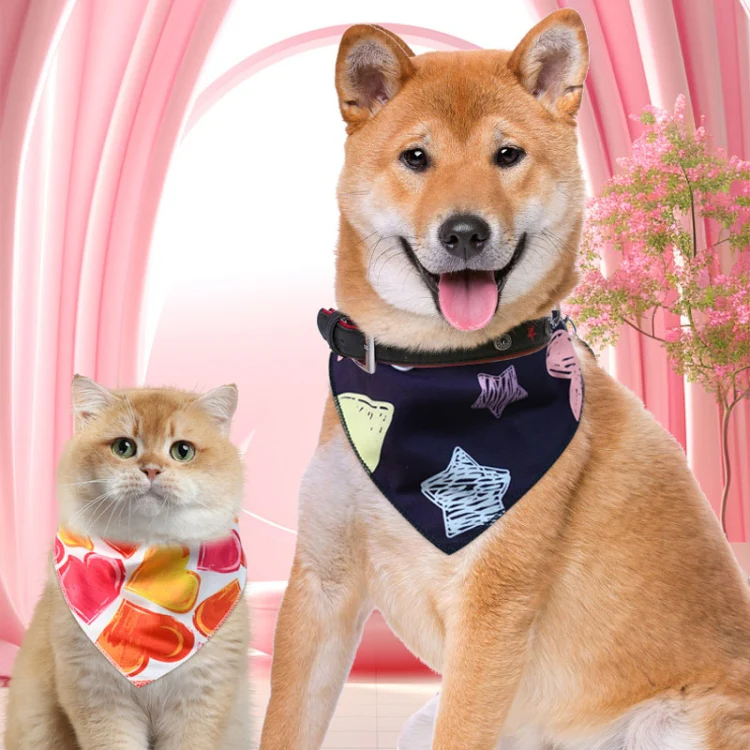 Cute Pet Triangle Towel Bib Cartoon Cats And Dogs Drool Towel Scarf, Style: 05 - Image 2