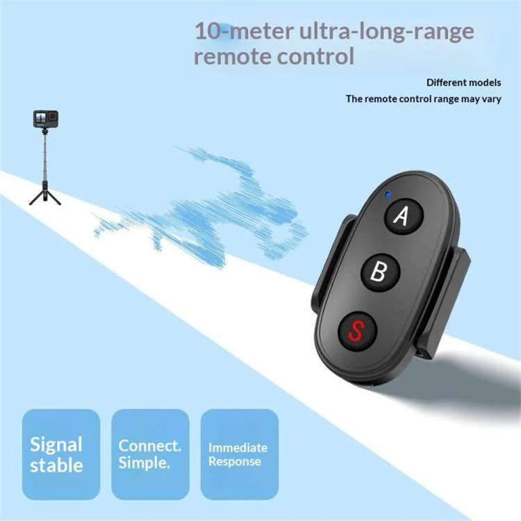 D09 3-Button BT Remote Control For DJI, Insta360, GoPro And Other Action Cameras, Smartphones(Black) - Image 4