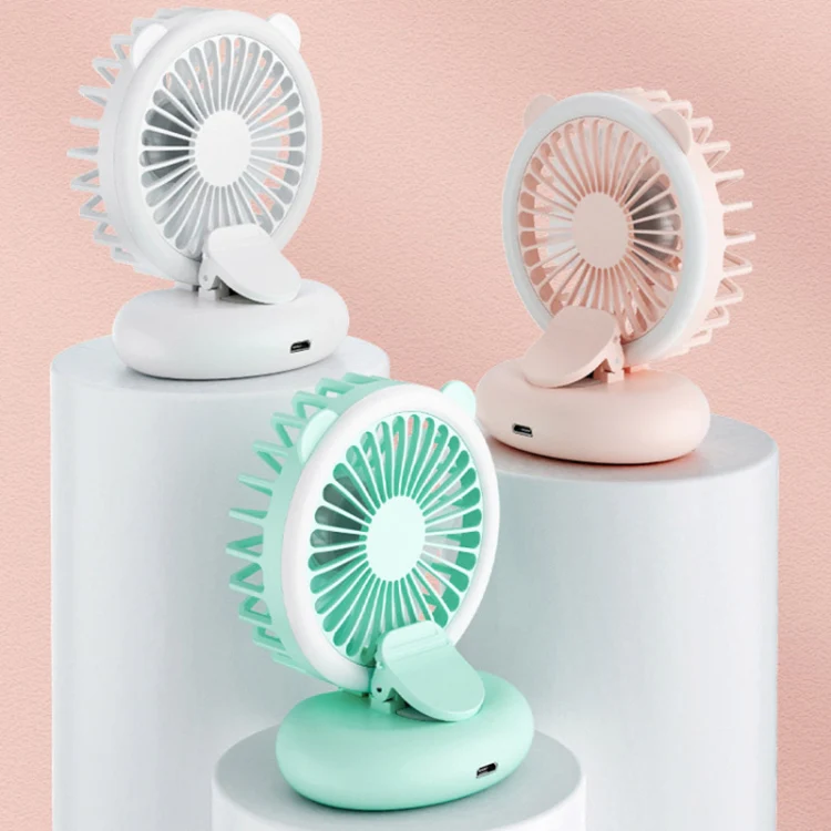 D11 Fill Light Clip Hanging Neck Fan Handheld Folding Mini USB Desktop Fan(Green) - Image 2
