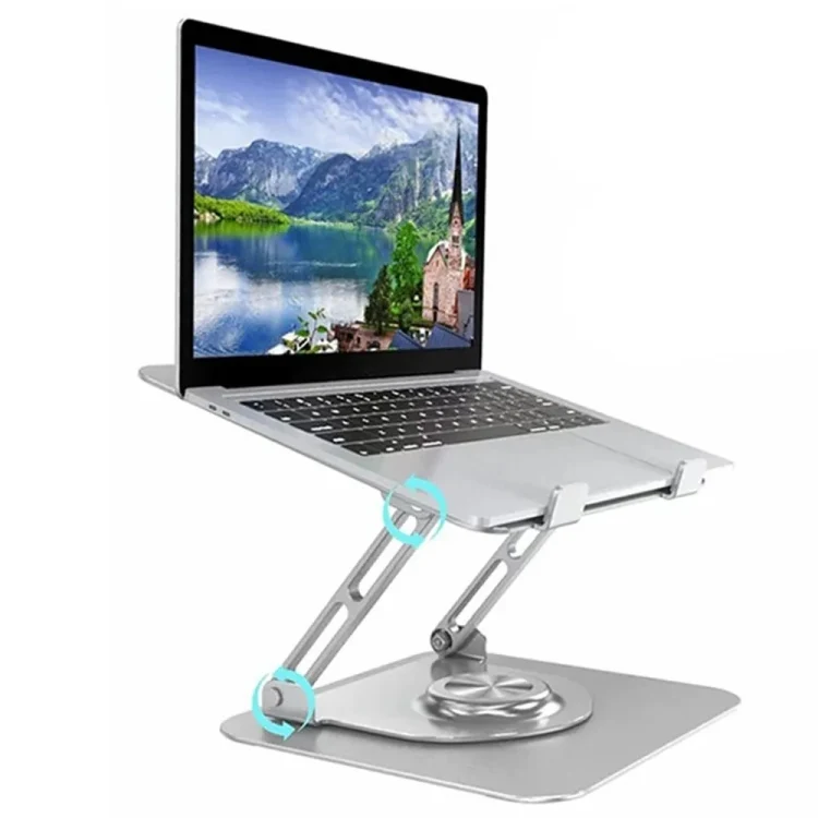 D147 Foldable 360 Degree Rotating Laptop Lifting Bracket Aluminum Alloy Notebook Desktop Stand(Black) - Image 3