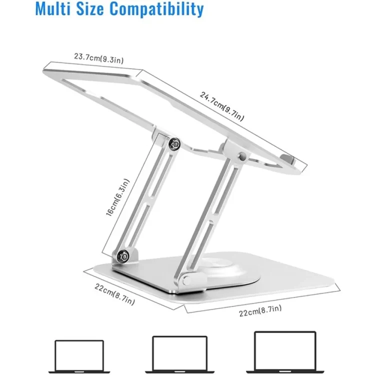 D147 Foldable 360 Degree Rotating Laptop Lifting Bracket Aluminum Alloy Notebook Desktop Stand(Black) - Image 4