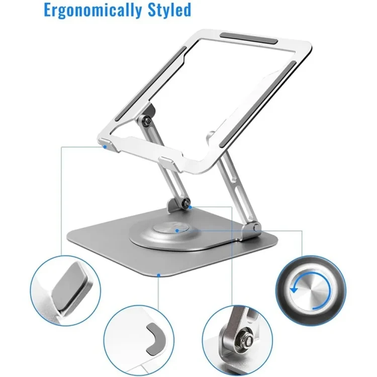 D147 Foldable 360 Degree Rotating Laptop Lifting Bracket Aluminum Alloy Notebook Desktop Stand(Black) - Image 5