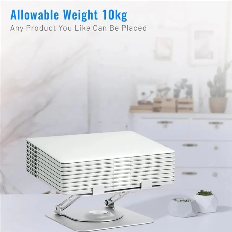 D147 Foldable 360 Degree Rotating Laptop Lifting Bracket Aluminum Alloy Notebook Desktop Stand(Black) - Image 6