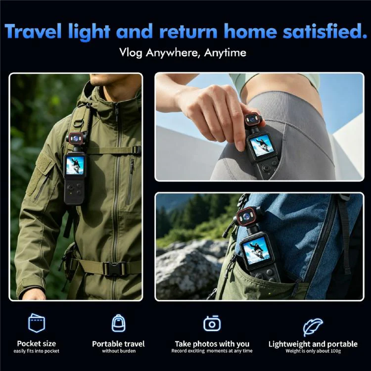 D2 4K Action Camera 270 Degree Rotation Lens 1.54 inch HD Screen WiFi Sports Camera with LED Light - Image 7