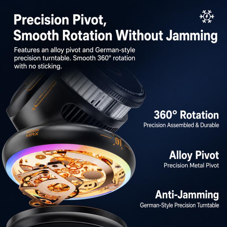D3 15W Ice Magnetic Cooling RGB Car Mount Wireless Charging Phone Holder(Black) - Image 11